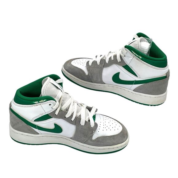 Air Jordan 1 Mid SE GS Grey Green White Youth Size 4Y DC7248-103 main image 5